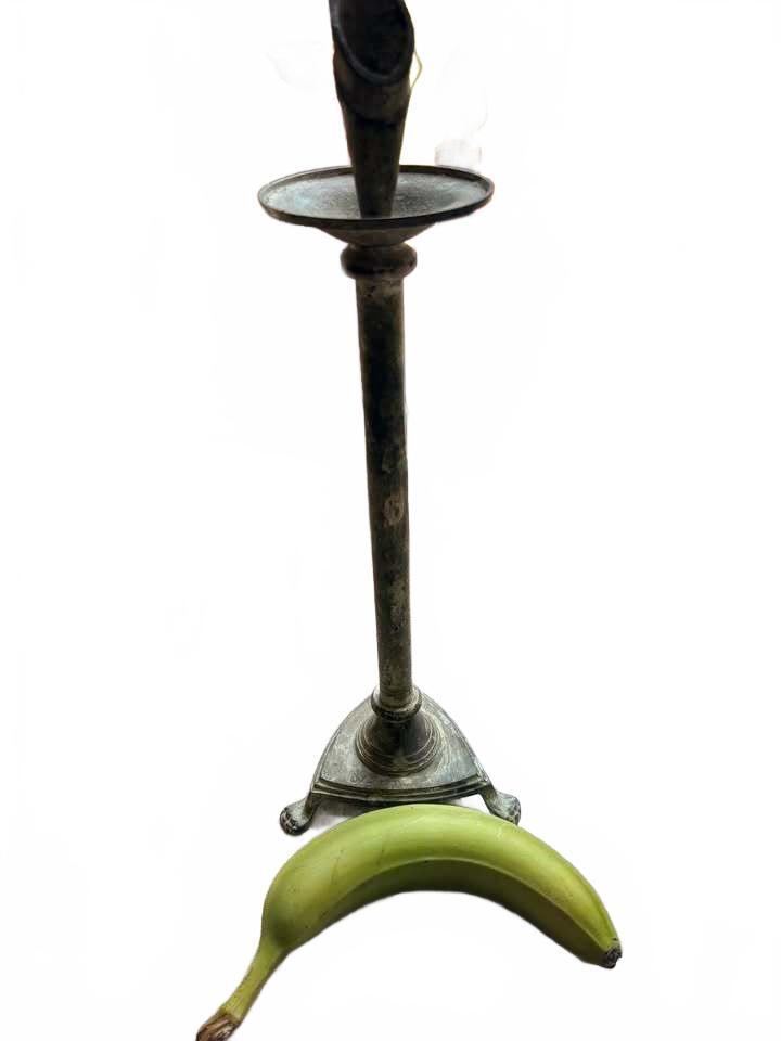 Vintage Brass Tripod Candlestick Holder