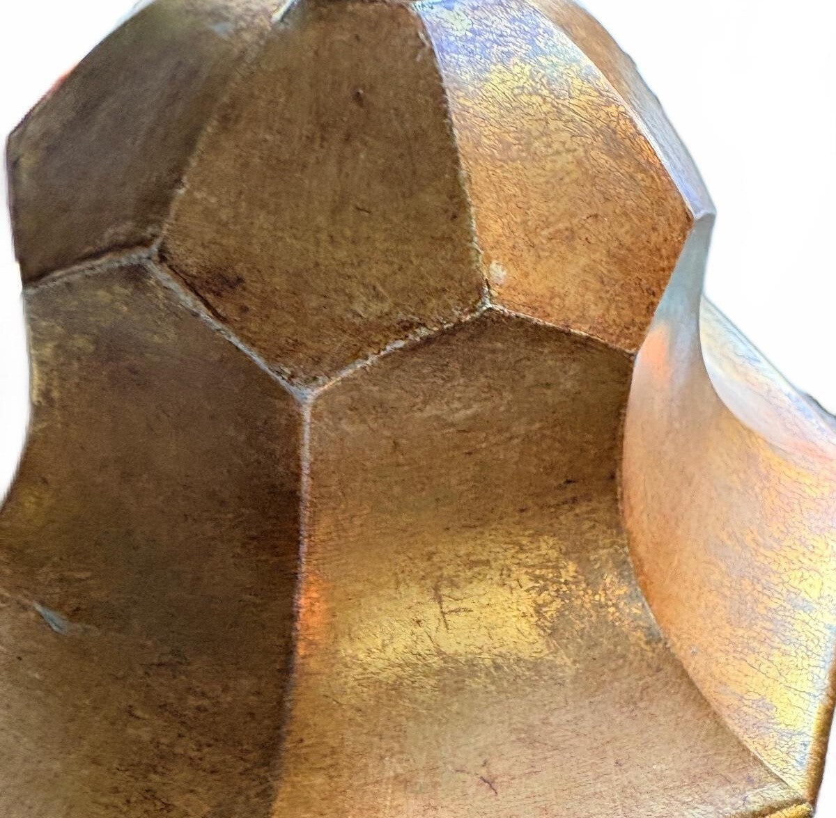 Rustic Asian-Inspired Bronze and Wood Lidded Jar with Stand