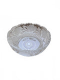 Vintage Pressed Glass Floral Pattern Bowl, 10-inch Diameter