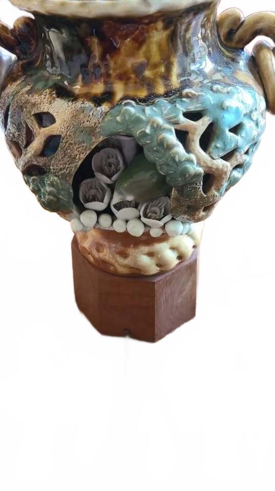 MCM Capodimonte Ceramic Table Lamp with Decorative Bird Motif- No Shade Included