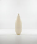 16" Vintage MCM Ceramic Cream Teardrop Vase with Glossy Finish