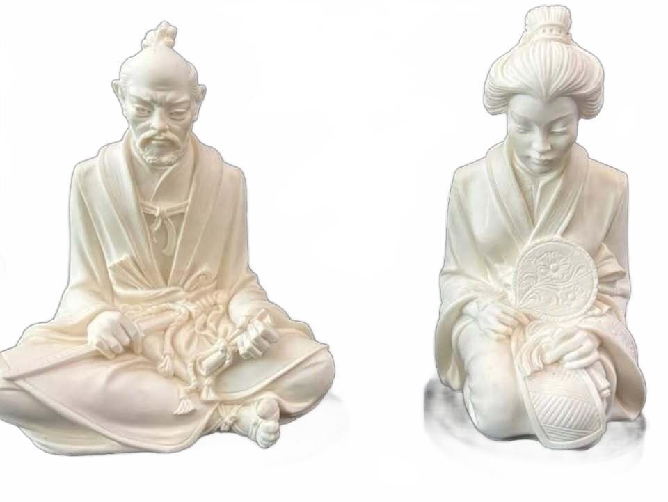 Vintage Signed Arnaldo Giannelli MCM Alabaster Resin Sculptures