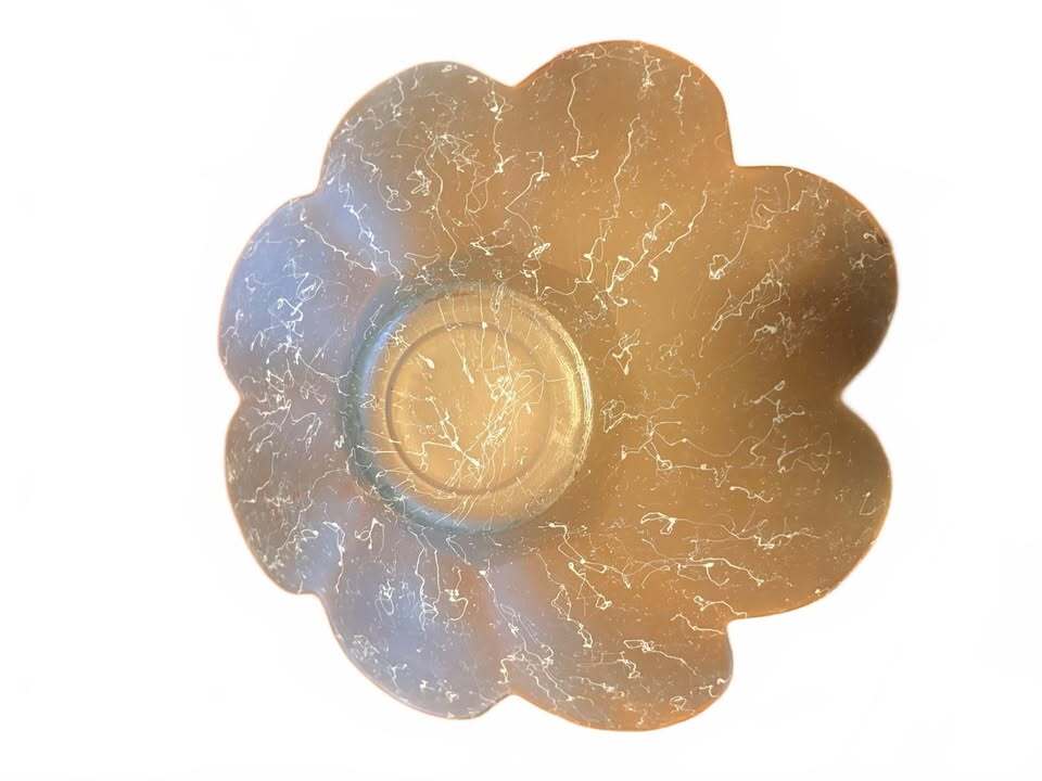 18” Large Design Guild Made in Spain Flower-Shaped Frosted Glass Bowl