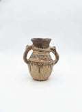 Antique Handcrafted Tribal Pottery Vase with Dual Handles