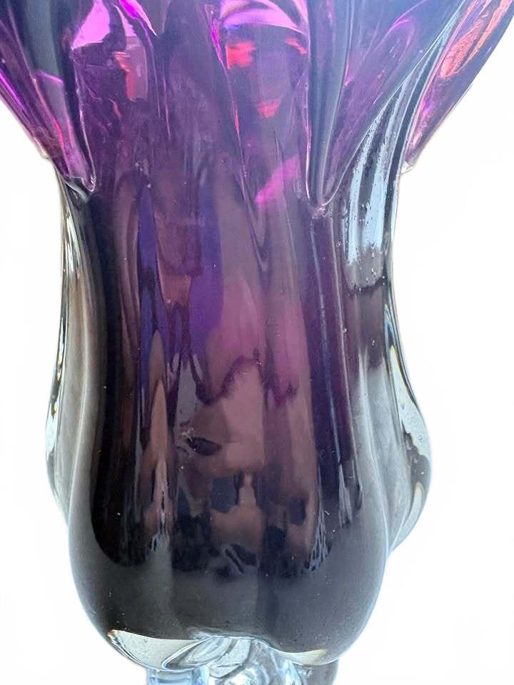Mid Century Amethyst Purple Royal Gallery Art Glass Vase