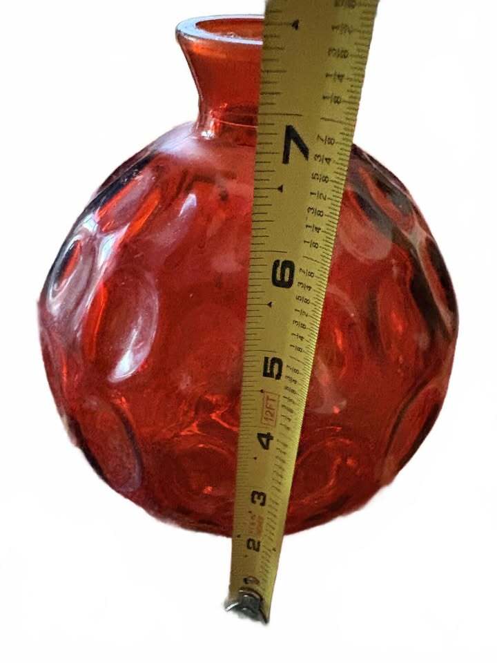 Vidrios San Miguel Red Recycled Glass Vase Handmade in Spain