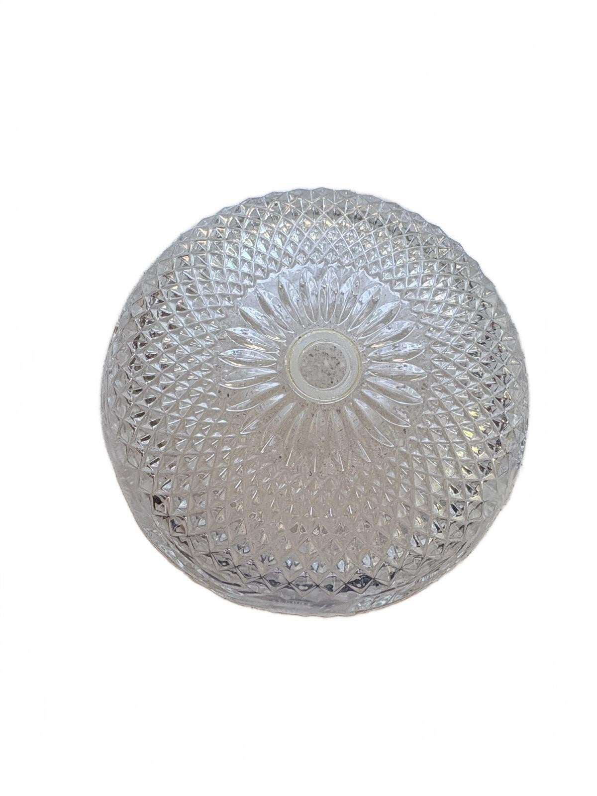 Vintage Pressed Glass Floral Pattern Bowl, 10-inch Diameter