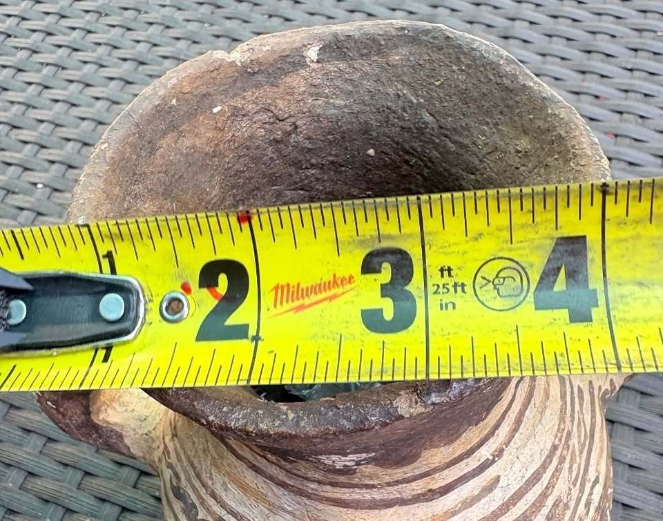 Antique Handcrafted Tribal Pottery Vase with Dual Handles