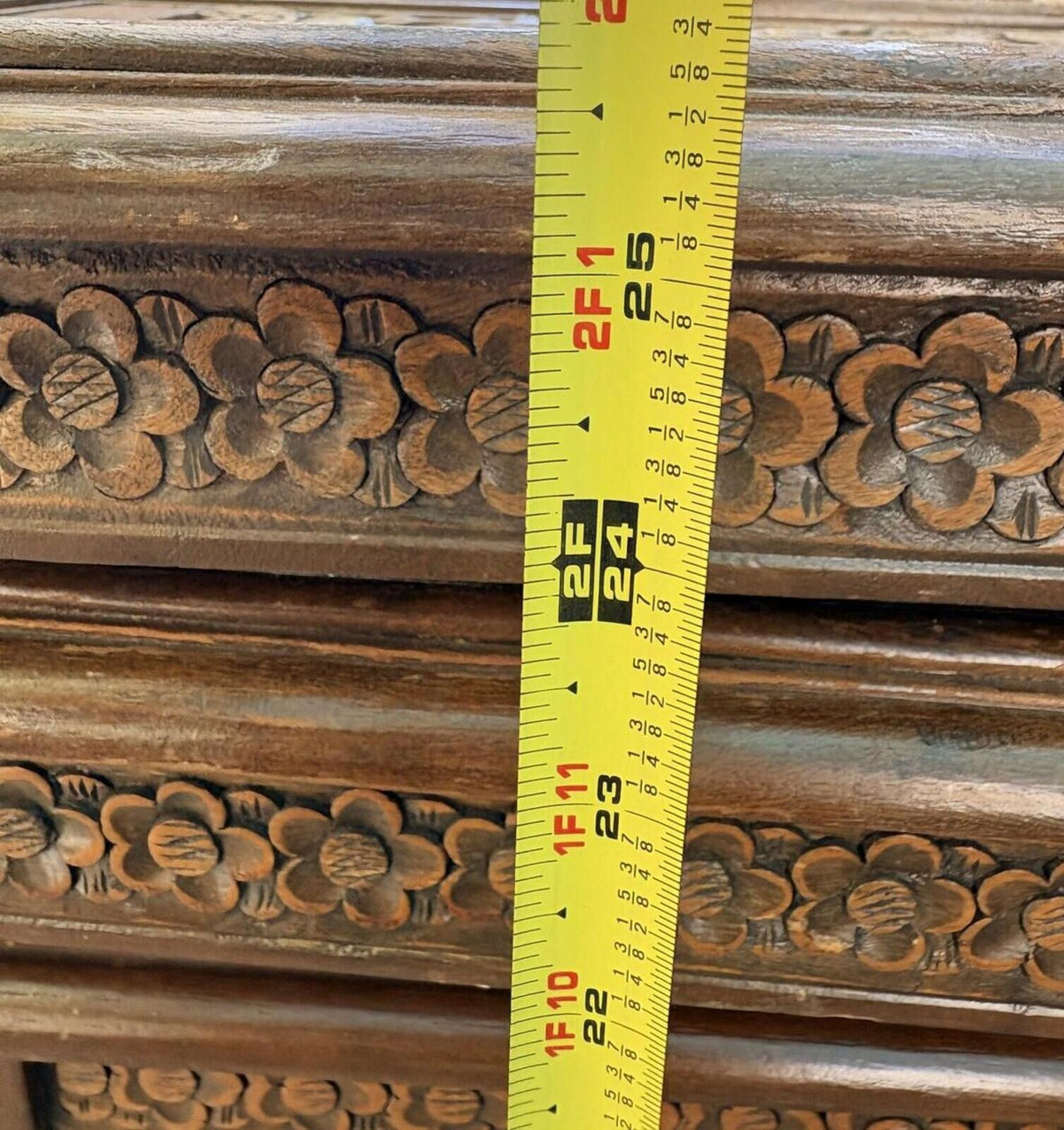 Vintage Hand Carved Chinese Wood Nesting Tables, Set of 4