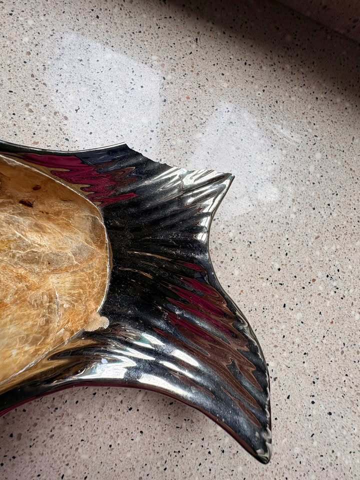 Fish-Shaped Decorative Platter with Capiz Shell Inlay