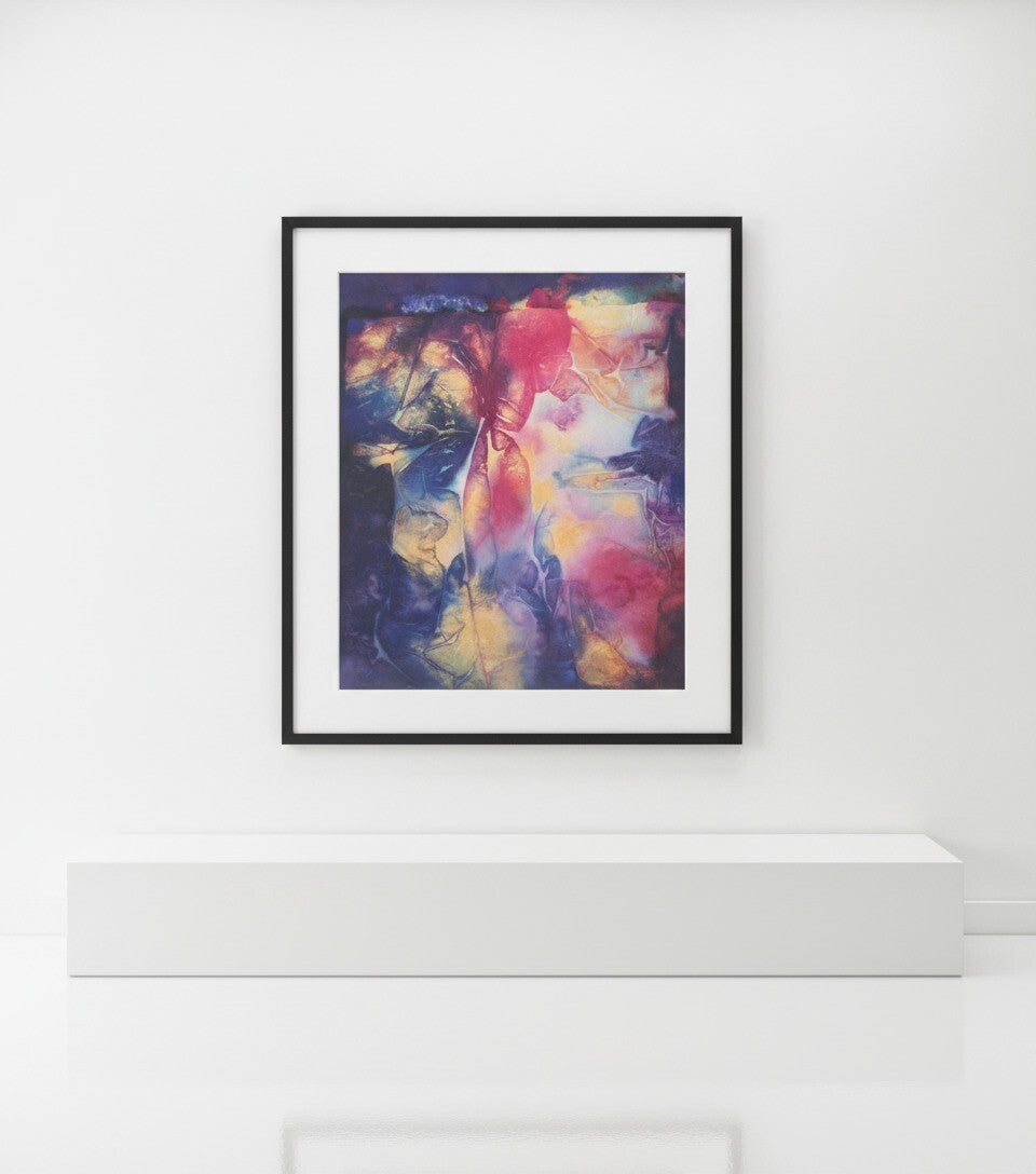 Abstract Colorful Modern Art Print in Black Frame