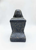 Ancient Egyptian Style Black Stone Ushabti Statue with Hieroglyphs