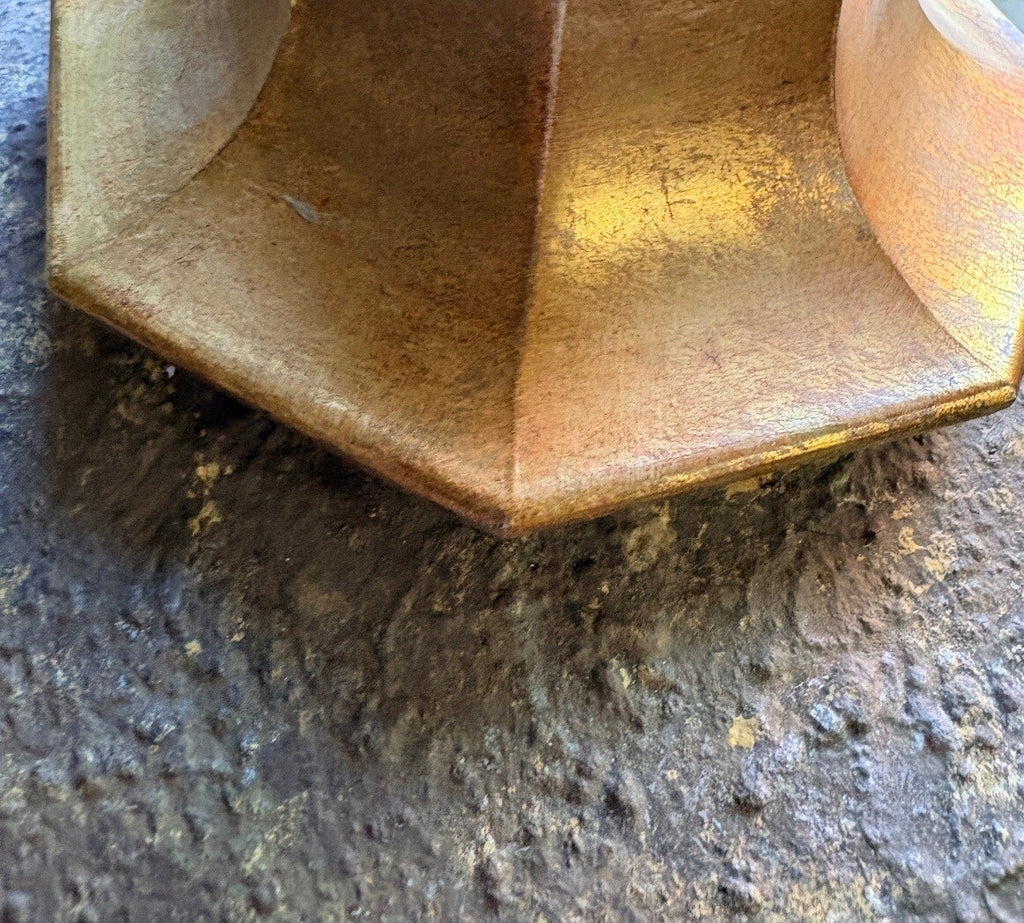 Rustic Asian-Inspired Bronze and Wood Lidded Jar with Stand