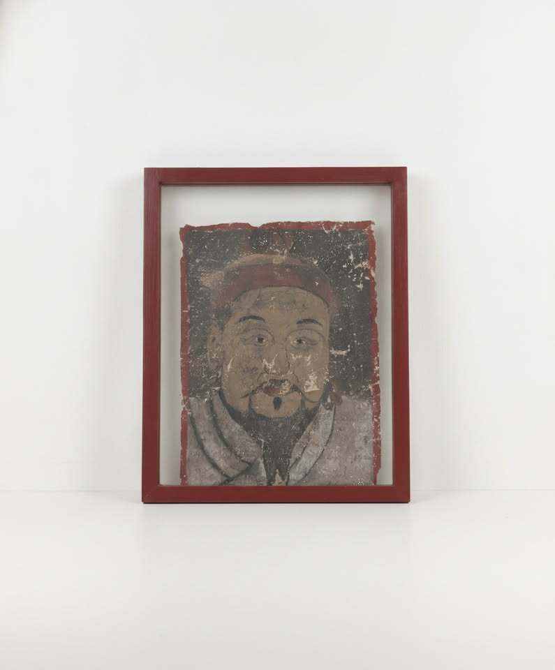 Rare Antique 12 x 15" Framed Yao Ceremonial Mask Depicting Dao Tsien Tao Figure