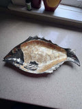 Fish-Shaped Decorative Platter with Capiz Shell Inlay