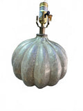Vintage Pumpkin-Shaped Table Lamp Base with Patina Finish