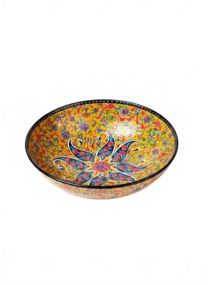 Hand-Painted Vintage Decorative Ceramic Bowl with Floral Design