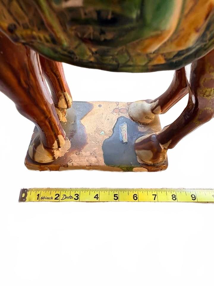 Vintage Ceramic Tang Dynasty Style Glazed Horse Sculpture