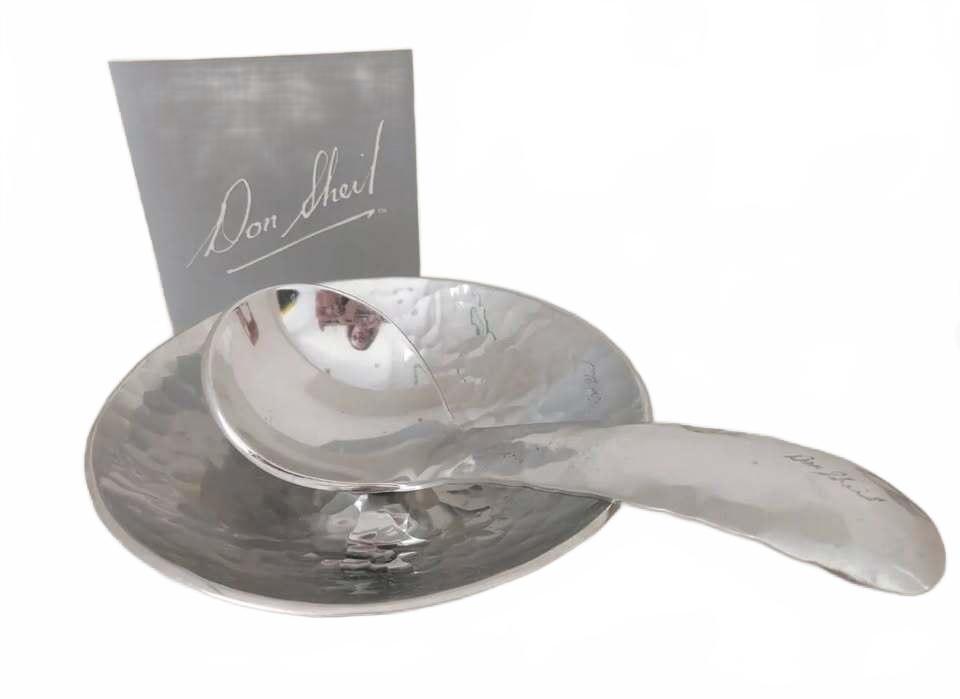 Don Sheil Hammered Stainless Steel Spoon Rest and Dish Set Made in Australia