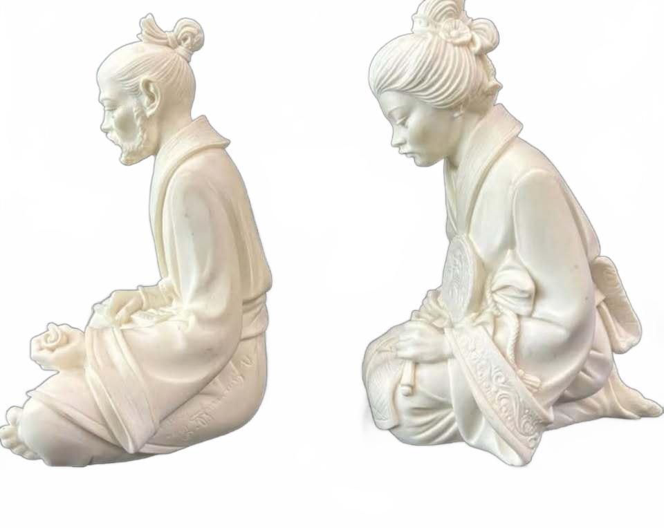 Vintage Signed Arnaldo Giannelli MCM Alabaster Resin Sculptures