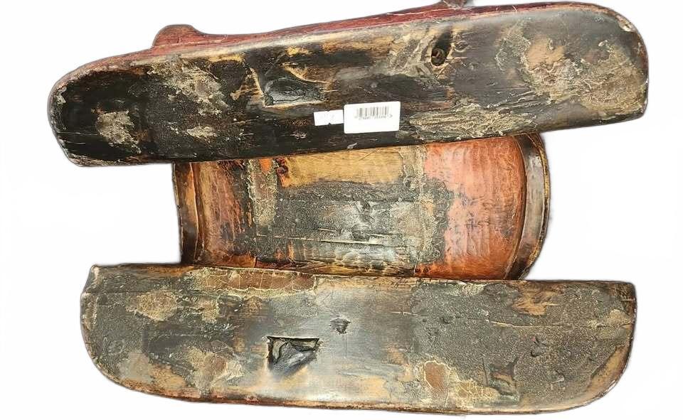 Rare Antique Handpainted Wooden Mongolian Saddle