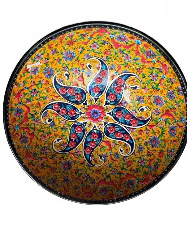 Hand-Painted Vintage Decorative Ceramic Bowl with Floral Design