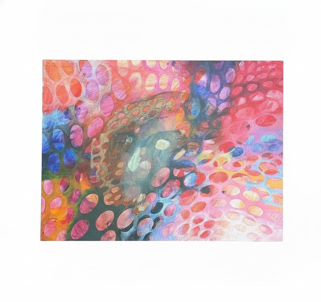 18x24 Abstract Circles Painting on Canvas with Vibrant Colors