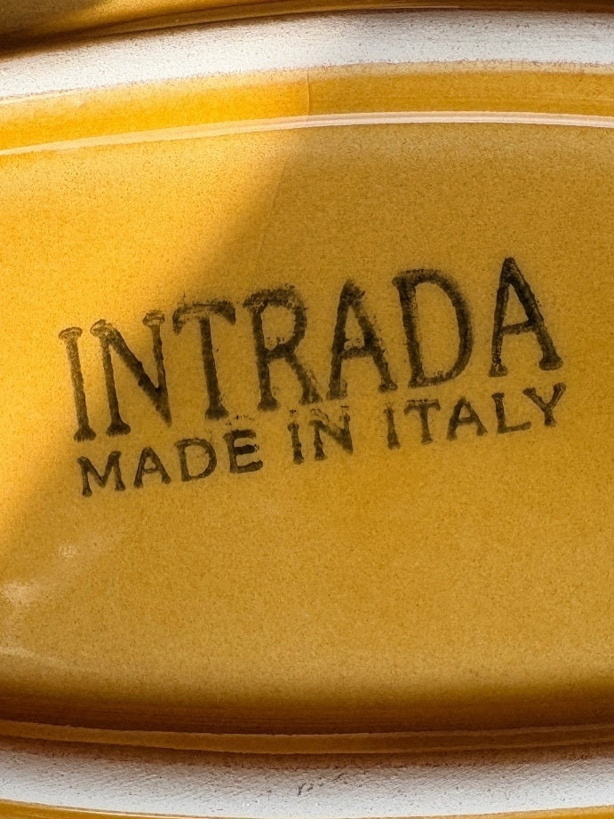 Intrada Italian Ceramic Serving Tray Yellow Glazed Honey Platter