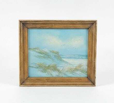 Seascape Painting in Driftwood Frame by J. Tayson