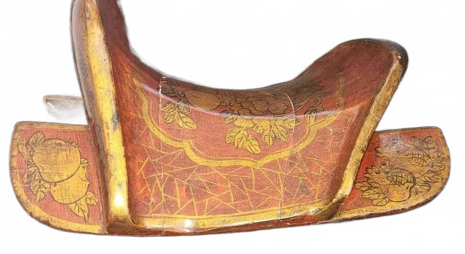 Rare Antique Handpainted Wooden Mongolian Saddle