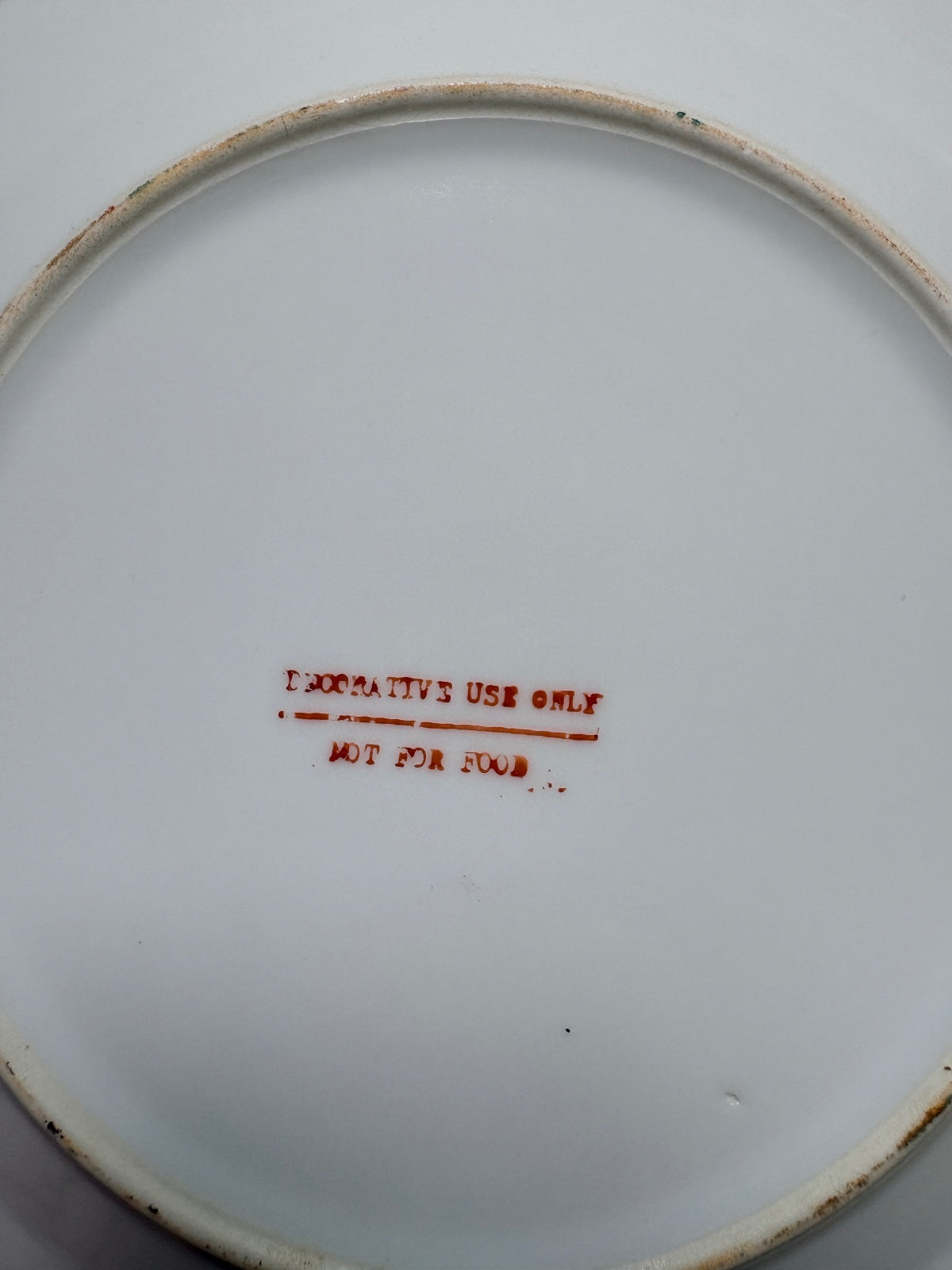 Vintage Decorative Porcelain Plate with Floral Pattern and Gold Trim