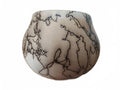 3 x 2.5in Native American Horsehair Cream & Black Pottery Decorative Bowl