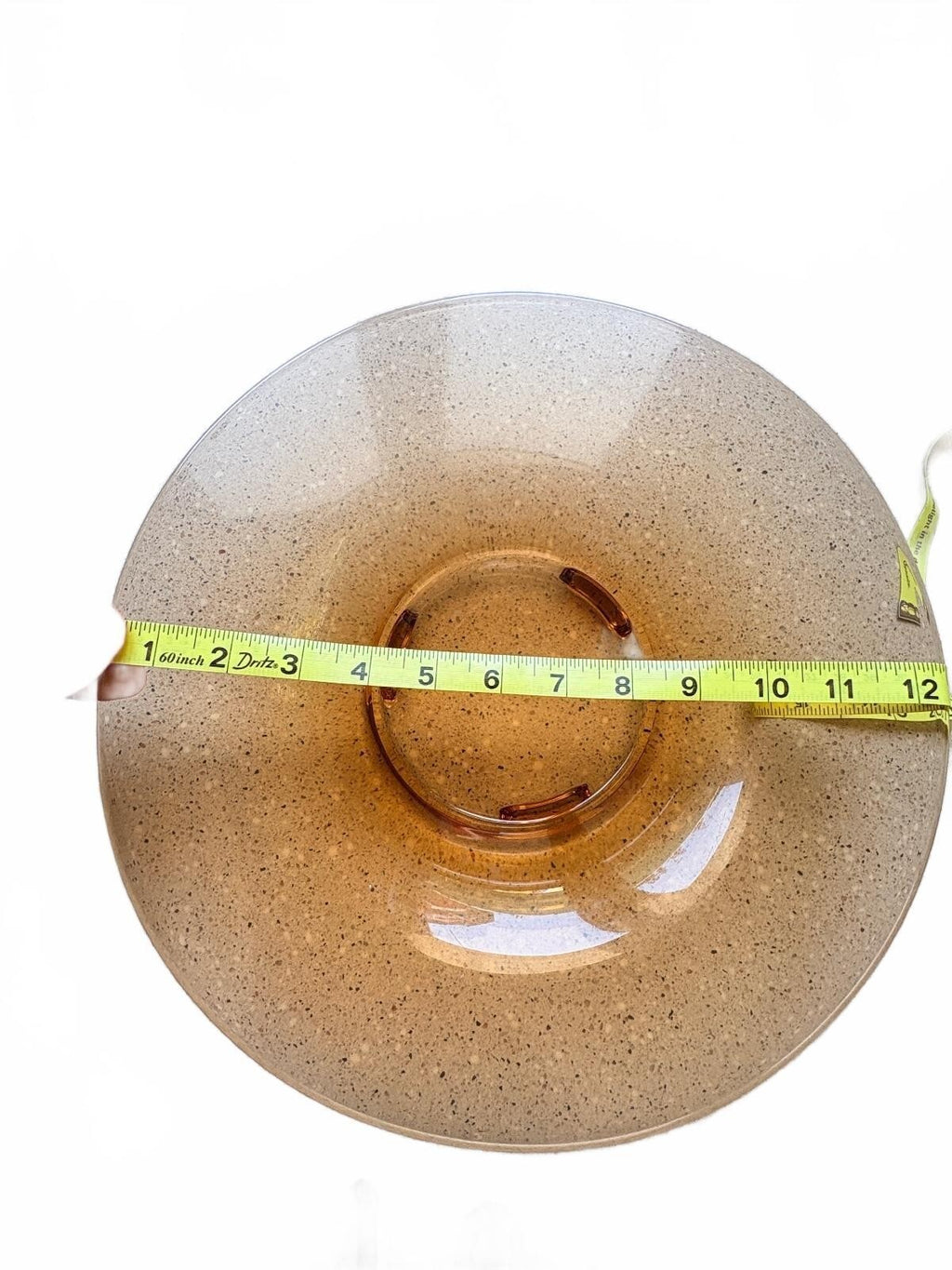 Vintage Amber Glass Pedestal Bowl - Mid-Century Modern Style