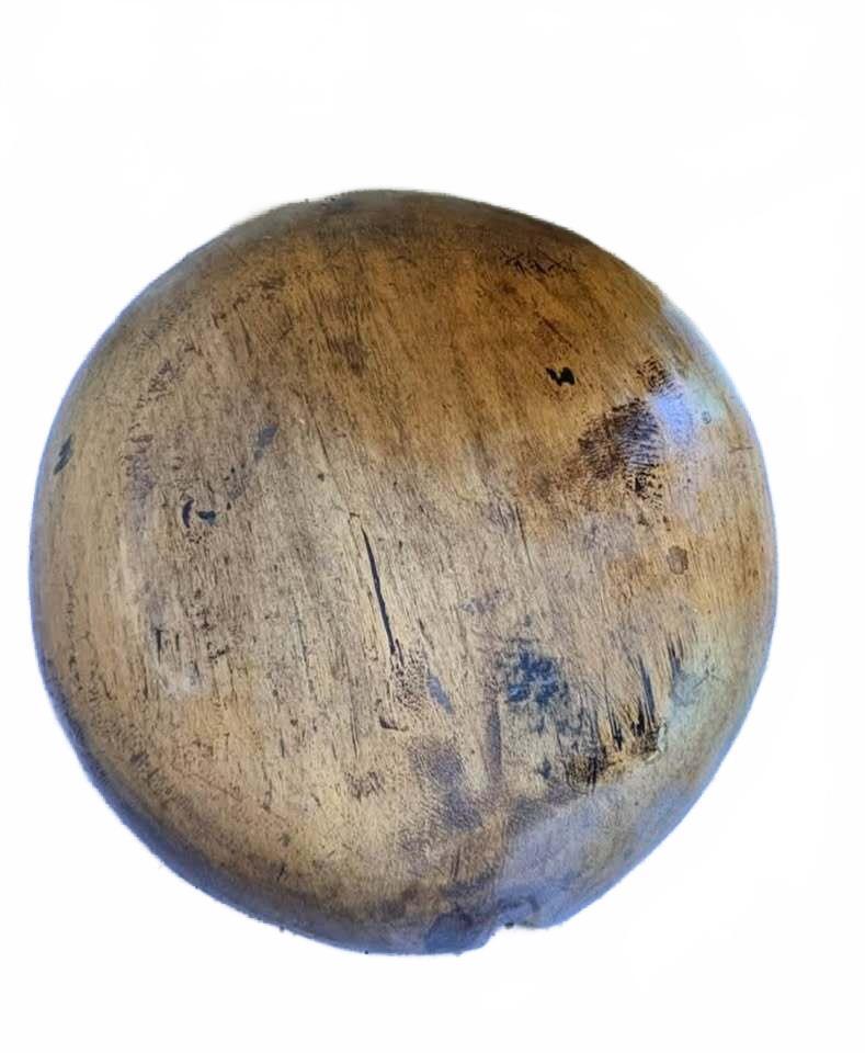 Asian Elm Wood Rice Bowl with Handle and Lid