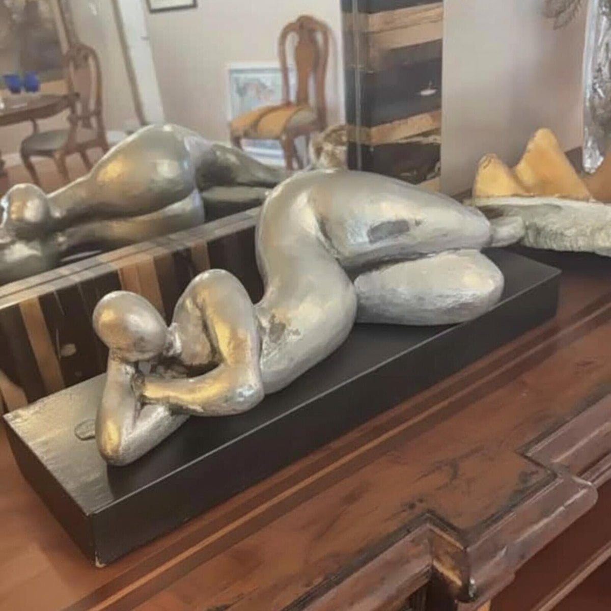 Original Large Table Sculpture of a Voluptuous Female Nude by Attila Tivadar