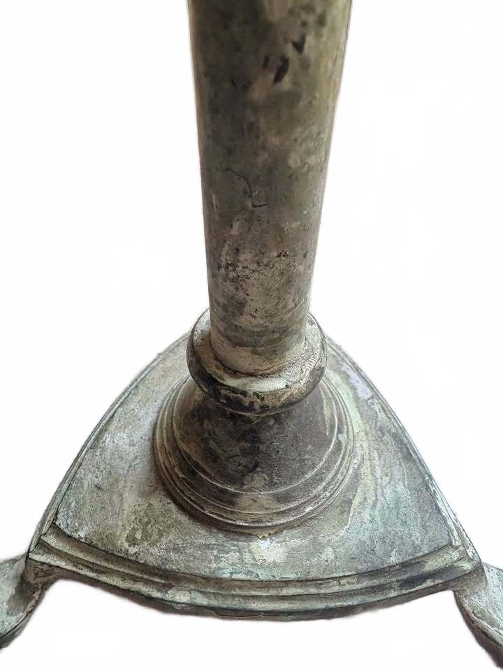 Vintage Brass Tripod Candlestick Holder