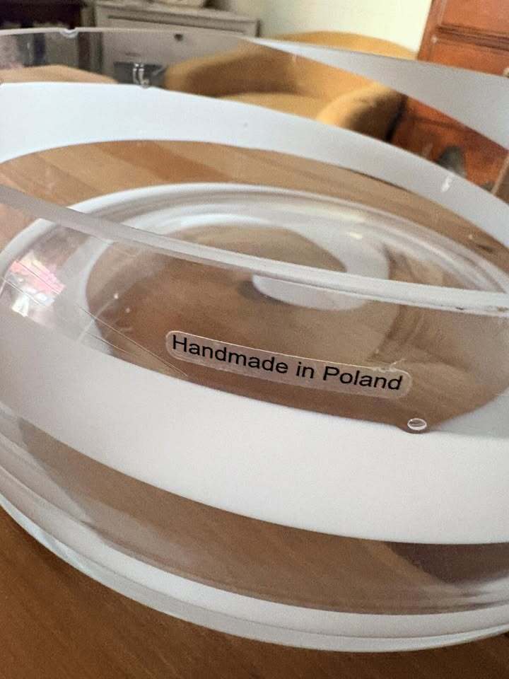 Polish Handmade Mid-Century Modern Acrylic Spiral Decorative Bowl