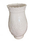 Chinoiserie Embossed White Ceramic Vase