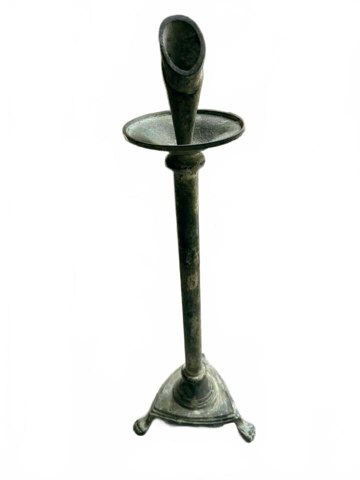 Vintage Brass Tripod Candlestick Holder