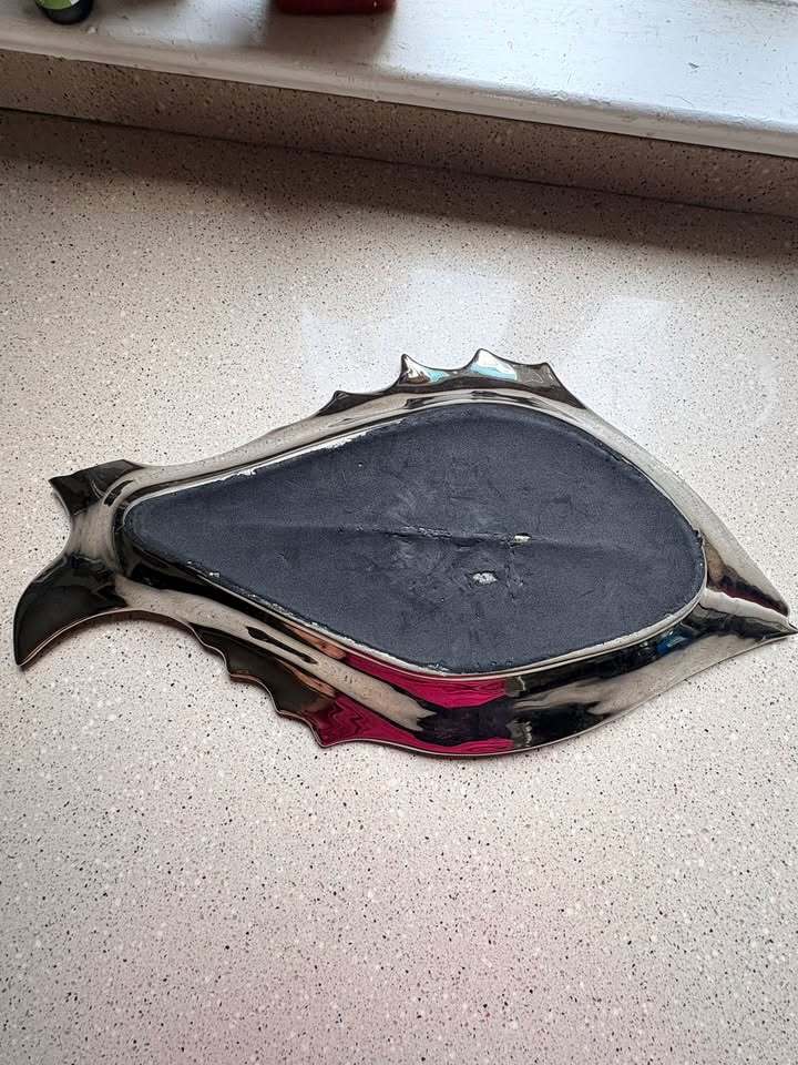 Fish-Shaped Decorative Platter with Capiz Shell Inlay