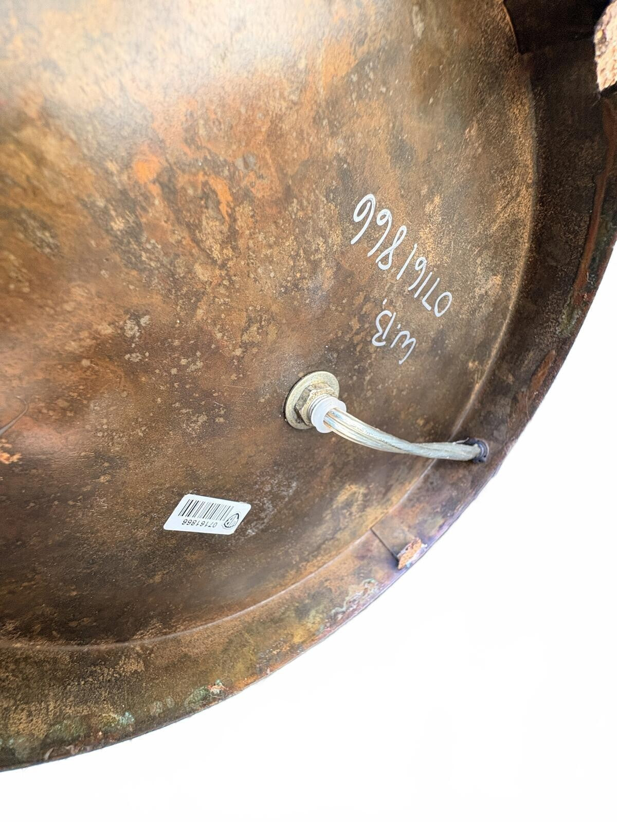 Vintage Pumpkin-Shaped Table Lamp Base with Patina Finish