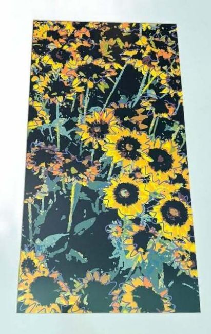 Framed Sunflower Floral Art Print with Black Wood Frame 20 x29 inches
